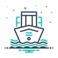 Mix icon for Mercantilism, ship and sea Royalty Free Stock Photo