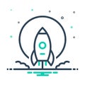 Mix icon for Moonshot, launch and rocket Royalty Free Stock Photo