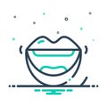 Mix icon for Mouth, maw and kisser Royalty Free Stock Photo