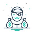 Mix icon for Notorious, gangster and loot Royalty Free Stock Photo