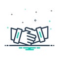 Black mix icon for Partnership, collaboration and handshake Royalty Free Stock Photo