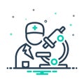 Mix icon for Pathologist, biochemist and diagnosis