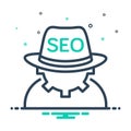 Mix icon for Seo Blackhat, cogwheel and technical Royalty Free Stock Photo