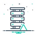 Mix icon for Server Error, server and database Royalty Free Stock Photo