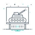 Black mix icon for Tank exhibit, tankcar and educe Royalty Free Stock Photo