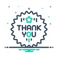 Black mix icon for Thankyou, gratitude and appreciate