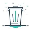 Black mix icon for Trash, dustbin and waste