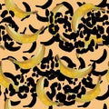 Trend seamless watercolor pattern of banana fruit.