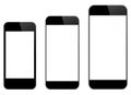 Black Mobile Phones Isolated