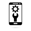 Black Mobile repair icon or logo Royalty Free Stock Photo