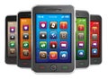 Black mobile smart phones