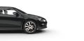 Black Modern Compact Car - Side View Royalty Free Stock Photo