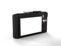 Black modern compact digital photo camera - back view Royalty Free Stock Photo