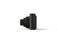 Black modern compact digital photo camera - side view Royalty Free Stock Photo