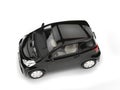 Black modern compact urban electric car - top view Royalty Free Stock Photo