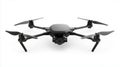 Black Modern Drone with Camera on White Background Royalty Free Stock Photo