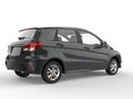 Black modern generic compact small car - side view Royalty Free Stock Photo