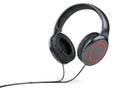 Black modern headphone icon - front view. Royalty Free Stock Photo