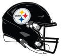 The black modern helmet of the Pittsburgh Steelers American football team Royalty Free Stock Photo