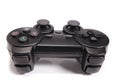 Black modern joystick gamepad isolated on white. computer gaming videogame concept