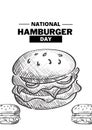 Black Modern National Hamburger Day (Poster