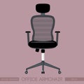 Black modern office armchair over pink background Royalty Free Stock Photo