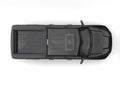 Black modern pick-up truck - top down view