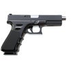 Black modern semi automatic handgun - side view Royalty Free Stock Photo