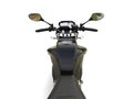 Black modern sports motorcycle - riders point of view