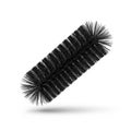 Black mold detail brush, floating in mid air on solid white background Royalty Free Stock Photo