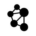 black molecular structure icon on white background Royalty Free Stock Photo