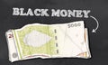 Black Money on Blackboard
