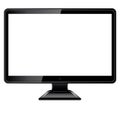 Black monitor with blank white screen