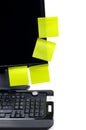 Black monitor with sticky notes Royalty Free Stock Photo