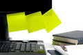 Black monitor with sticky notes Royalty Free Stock Photo