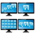 Black monitors with protect screen isolated