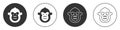 Black Monkey icon isolated on white background. Animal symbol. Circle button. Vector Royalty Free Stock Photo