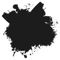 Black monochrome ink or paint blots grunge background. Texture Vector. Dust overlay distress grain. Black splatter Royalty Free Stock Photo