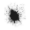 Black monochrome ink or paint blots grunge background. Texture Vector. Dust overlay distress grain. Black splatter Royalty Free Stock Photo