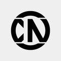 letter Cn or Nc circle shape monogram logo Royalty Free Stock Photo
