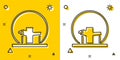 Black Montreal Biosphere icon isolated on yellow and white background. Random dynamic shapes. Vector