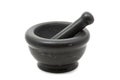 Black mortar and pestle Royalty Free Stock Photo