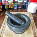 black Mortar and pestle