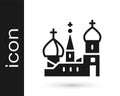 Black Moscow symbol - Saint Basil's Cathedral, Russia icon isolated on white background. Vector