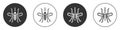 Black Mosquito icon isolated on white background. Circle button. Vector