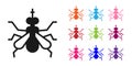 Black Mosquito icon isolated on white background. Set icons colorful. Vector Royalty Free Stock Photo