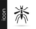 Black Mosquito icon isolated on white background. Vector