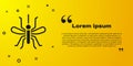 Black Mosquito icon isolated on yellow background. Vector