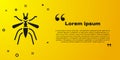 Black Mosquito icon isolated on yellow background. Vector