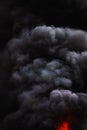 Black motion clouds of strong fire smoke covered sky Royalty Free Stock Photo